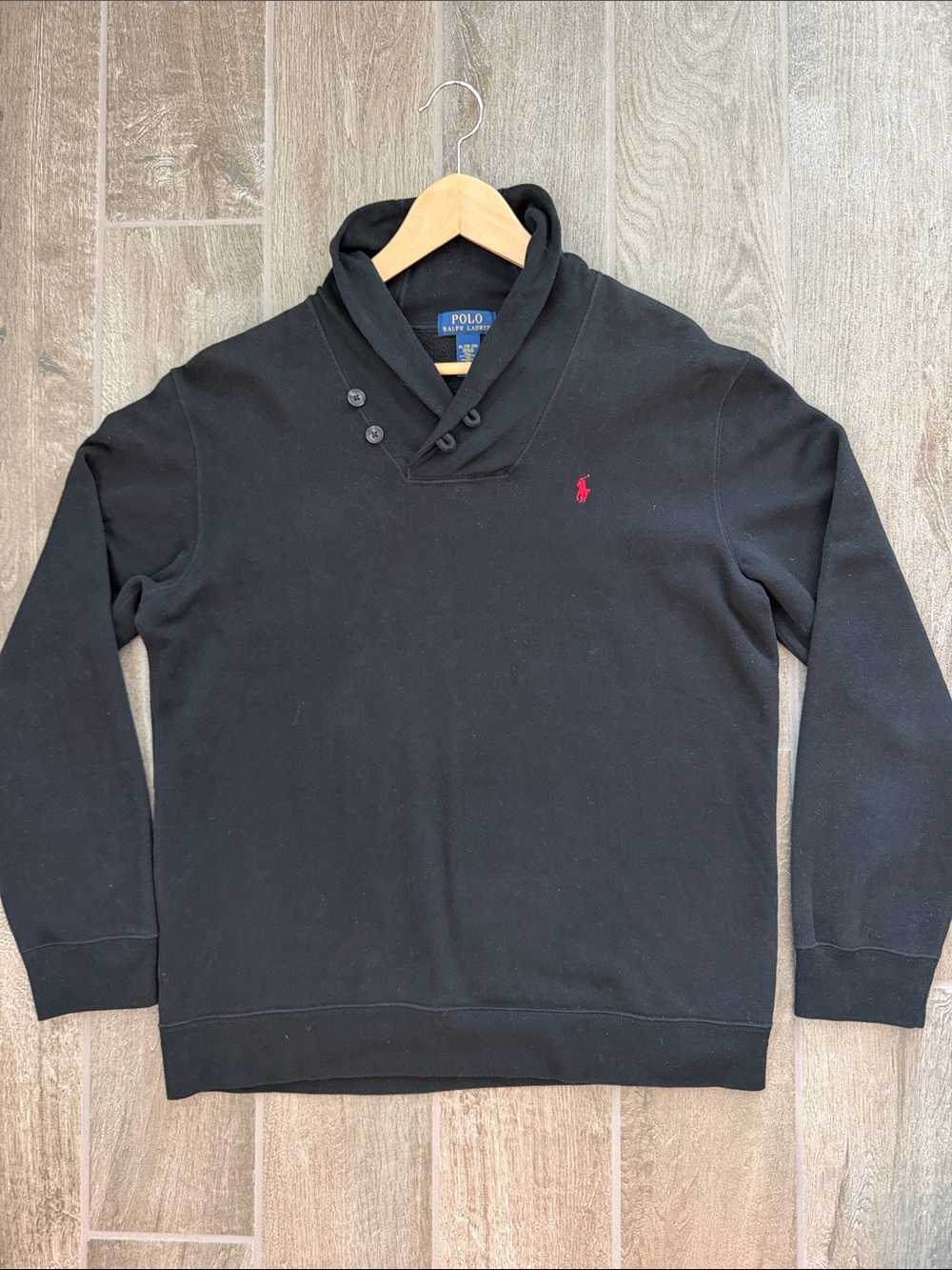 Polo by Ralph Lauren Boys black Quarter button Knit size XL 18 20 long sleeve